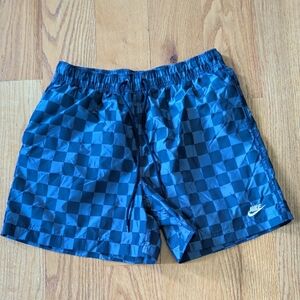 Nike Blue Check Athletic Shorts